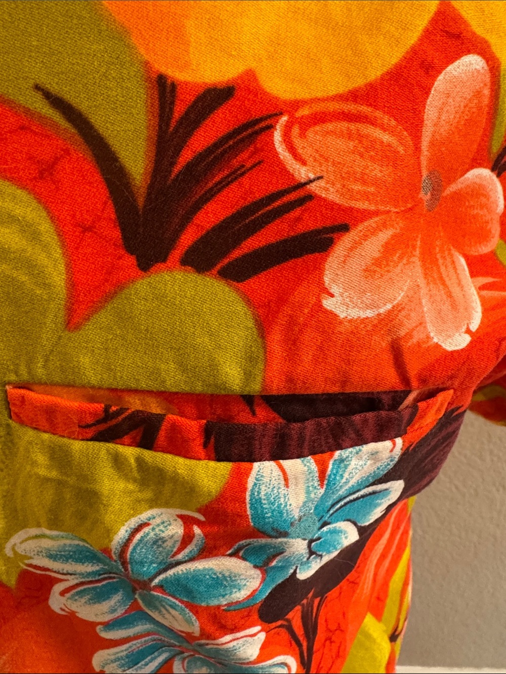 Sears Red Tropical Floral Button-Down Shirt - Picture 2 of 10